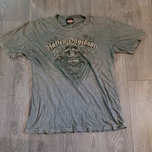 Harley-Davidson Faded Green Skull Short Sleeve Tee